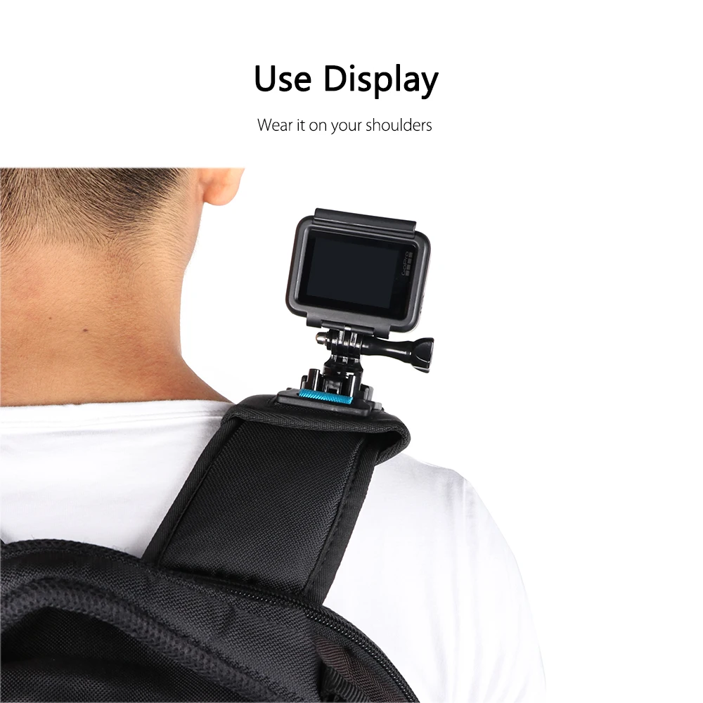 Vamson для Gopro 8 7 6 5 Аксессуары для занятий рюкзак зажим вращающийся на 360 градусов фиксированный кронштейн база для DJI OSMO для Yi 4K VP526