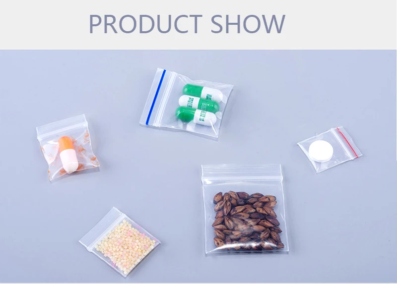100pcs Mini Zip lock Bags Plastic Packaging Small Jewelry Zipper Ziplock Pill Pouches Clear Storage Thickening Free Shipping