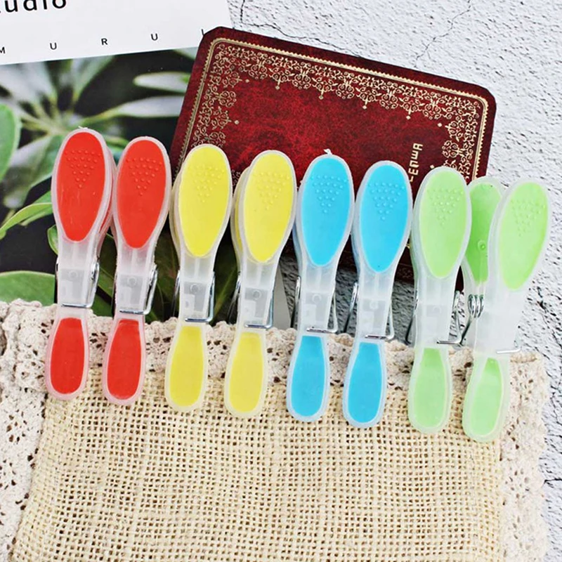 

12 Pcs/Pack Soft Laundry Folder Small Drying Clip Plastic Clothespin Windproof Underwear Socks Drying Rack Clothes Peg