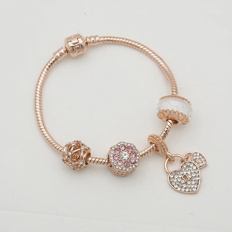 

Набор браслетов из розового золота с маргаритками, улучшенные ювелирные украшения, Модный Романтический подарок, женский браслет