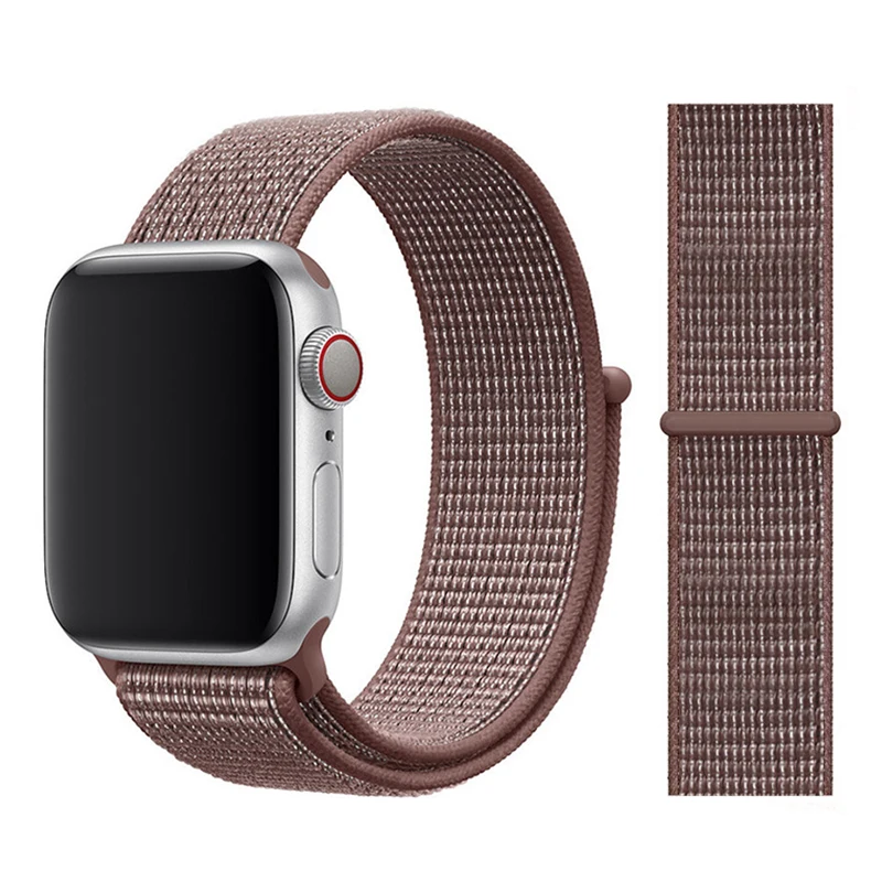 Нейлоновый ремешок для Apple watch 5 ремешок 44 мм 40 мм iWatch ремешок 42 мм 38 мм спортивный ремешок для часов Браслет Apple watch 4 3 2 1 38 40 44 мм - Цвет ремешка: Smokey mauve