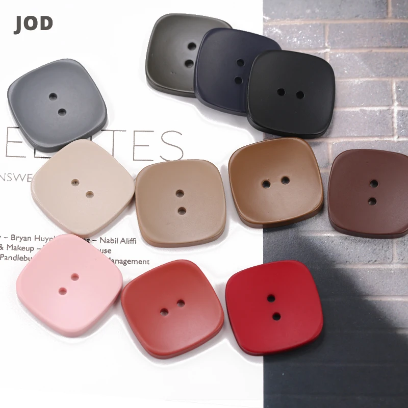 6pcs 2 Holes Square Buttons For Clothing Coat Craft Plastic Sewing Resin Button Baby kids Suit Garments 20mm 25mm Needlework JOD