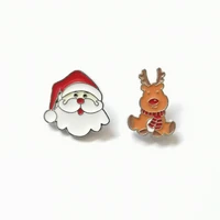 2 style merry christmas brooch pin santa claus elk enamel badge brooches for women fashion party jewelry gifts