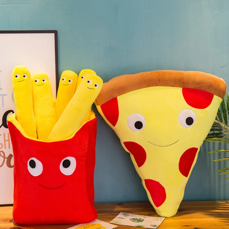 

Simulation French Fries Pizza Plush Toys Interesting Food Creative Stuffed Doll Kids Birthday Gift Soft Cushion Pillow Xmas Gift
