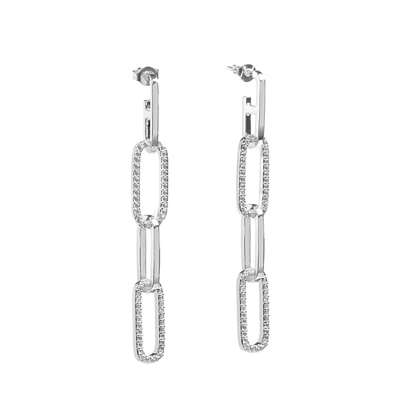 

New Trendy Women Earrings Crystal Oval CZ Stud Earring