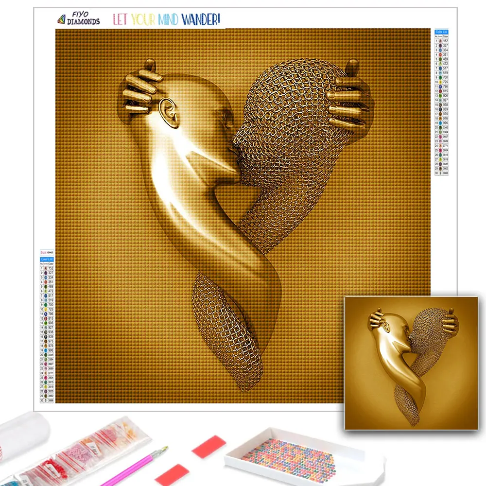 5D DIY алмазная живопись металлическая фигурка скульптура абстрактная фотография
