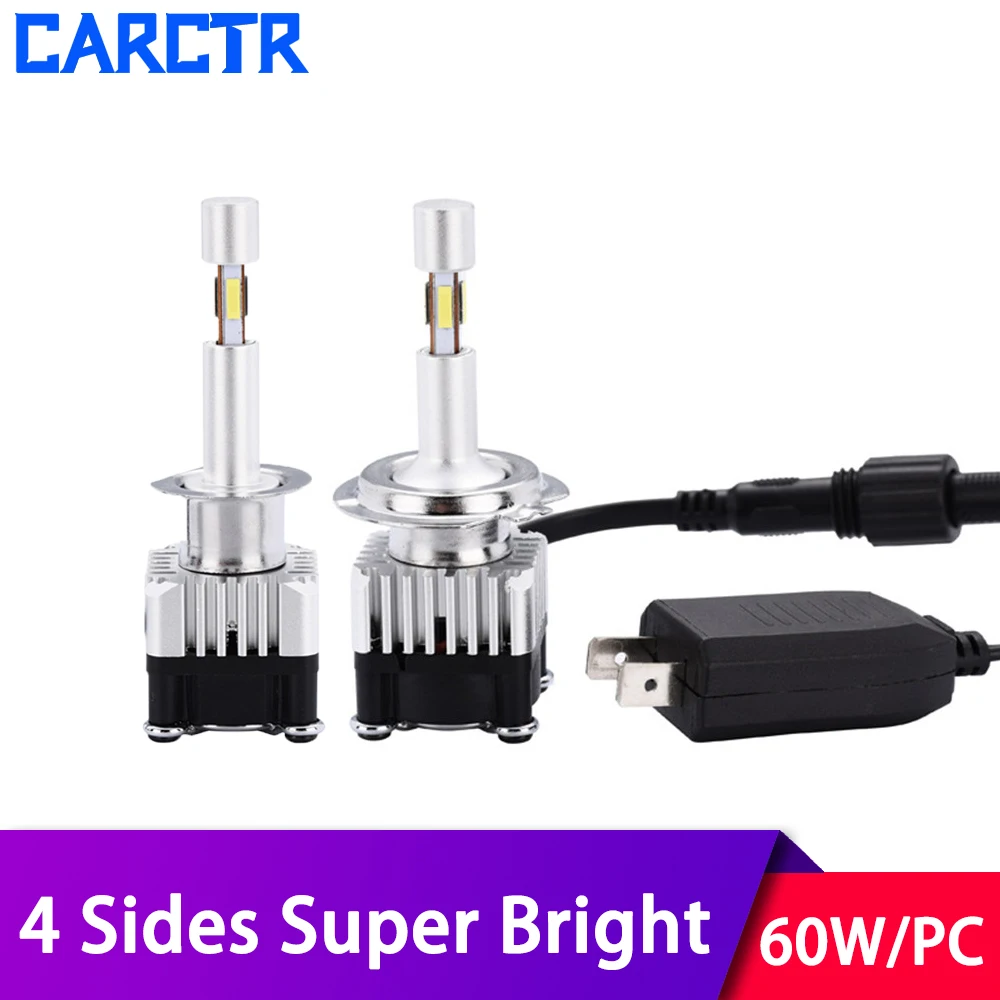 4 стороннее светодиодные лампы для автомобильных фар H4 Led H7 H11 H3 H8 H9 H1 9005 9012 6000K 12V