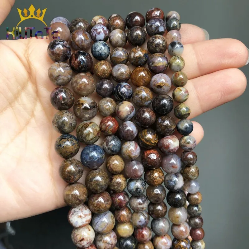 Round Natural Pietersite Stone Beads Loose Spacer Beads For Jewelry Making DIY Bracelet Necklace 15Inches 6/8/10/12mm
