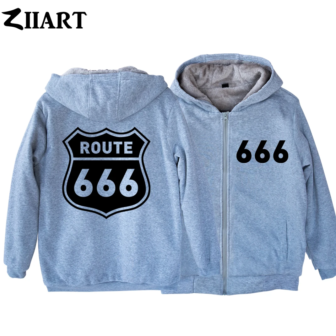 Man Boy Parkas Full Zip Coat Shield ROUTE 666 Plus Velvet Autumn Winter Couple Clothes ZIIART