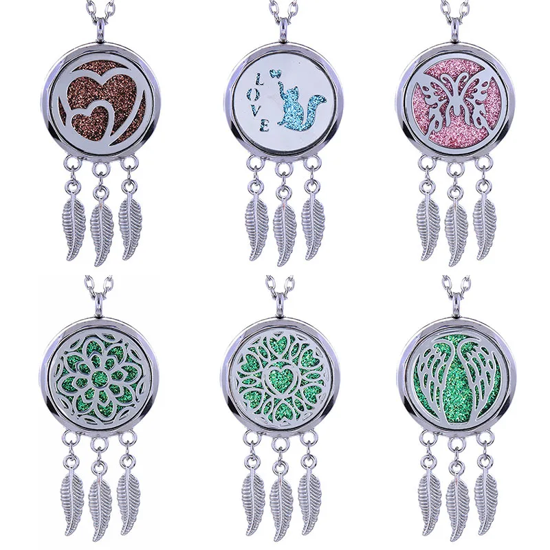 

New Aroma Diffuser Necklace Open stainless steel Lockets Pendant Perfume Essential Oil Diffuser Aromatherapy Pendant Necklace