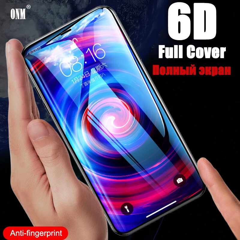 6D закаленное стекло для Apple iPhone 11 Pro Max полное покрытие изогнутая защитная пленка