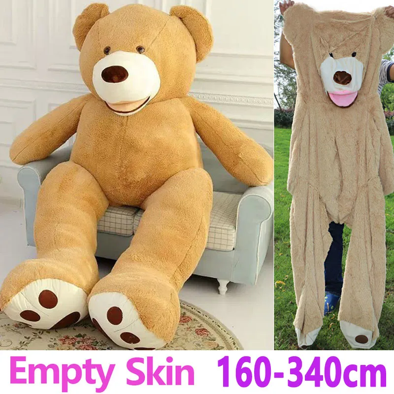 200cm-3.4m Giant size unfilled empty plush skins teddy bears Case Large no filling skin coat toys birthday Pillow Doll gifts images - 6