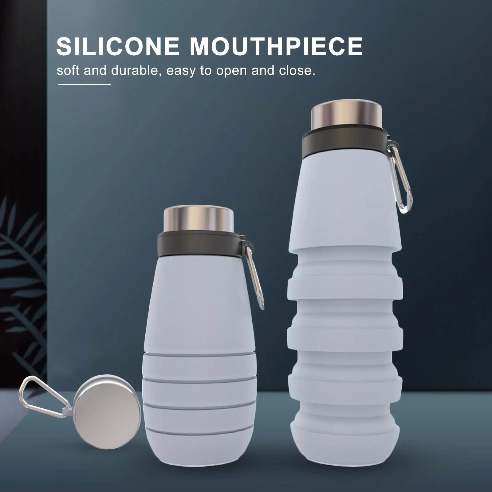 

500ml Outdoor Water Bottle Folding Retractable Portable Sports Bottle Food Grade Silicone Heat Resistant Plastic Sports Bottle