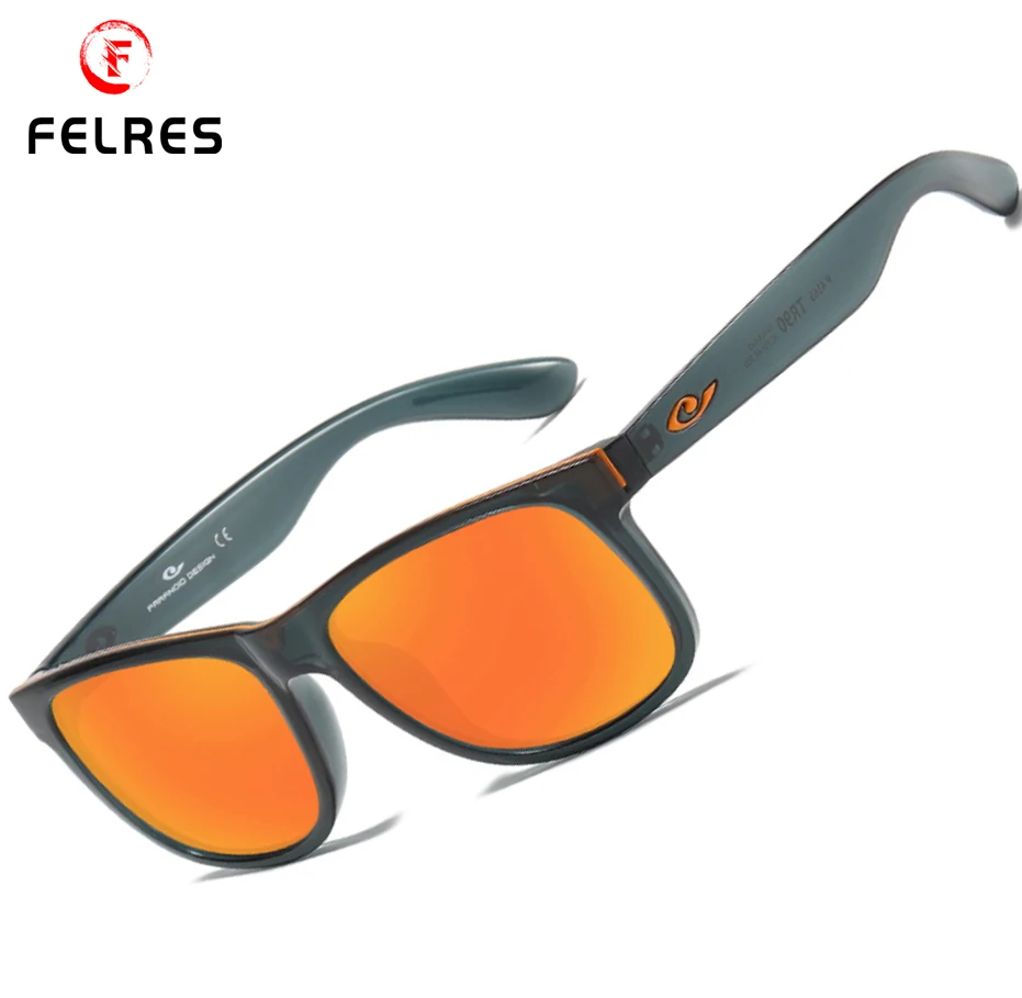 

FELRES мужские спортивные поляризационные Квадратные Солнцезащитные очки брендовый дизайн для улицы вождения езды на велосипеде рыбалки UV400 ...