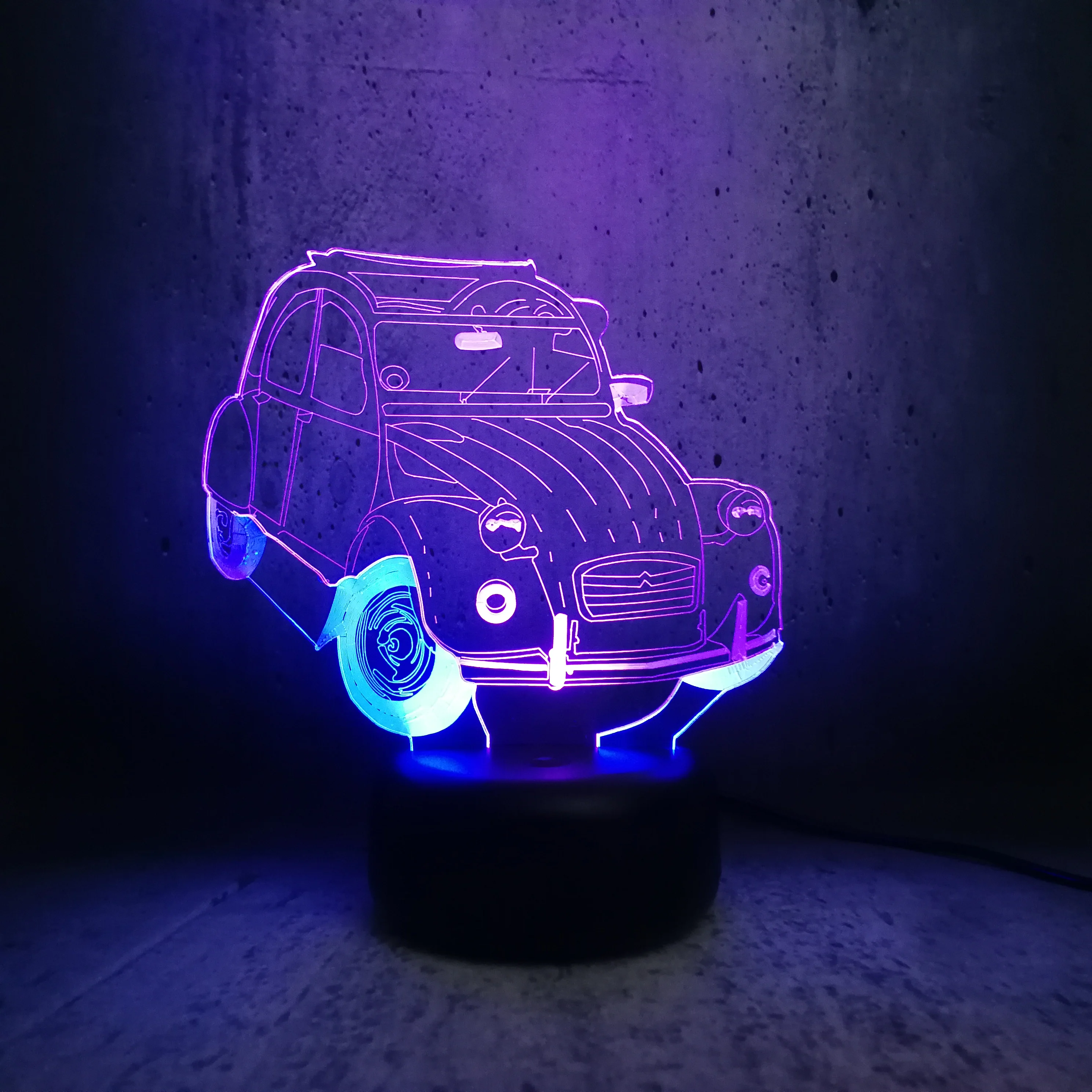 Классический автомобиль 3D лампа светодиодный микс двойной цвет лампы 7 цветов