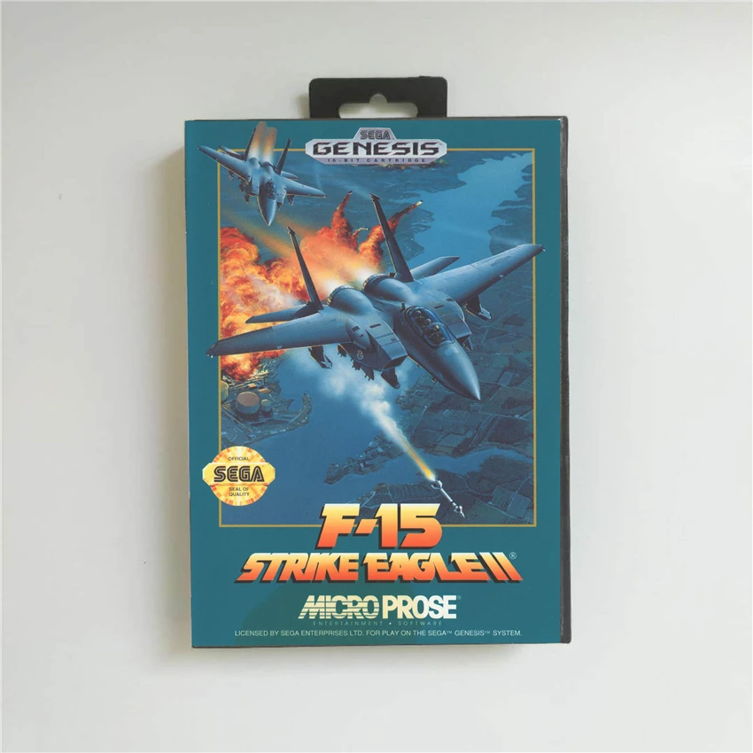 F 15 Strike Eagle II 2 крышка США с розничной коробкой 16 Bit MD Game Card для Sega Megadrive Genesis Video