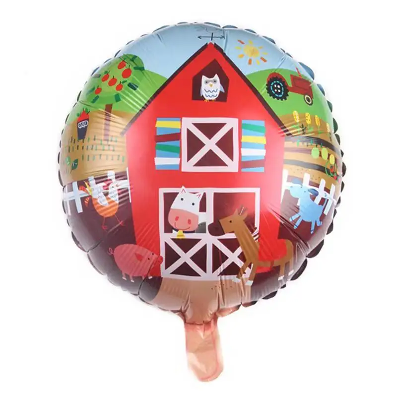 Balloons 10pcs OLOEY фермы животных день рождения поставки бумажные салфетки Декор фермы день рождения одноразовая посуда тарелка фермы скатерть чашка - Цвет: Balloons 10pcs