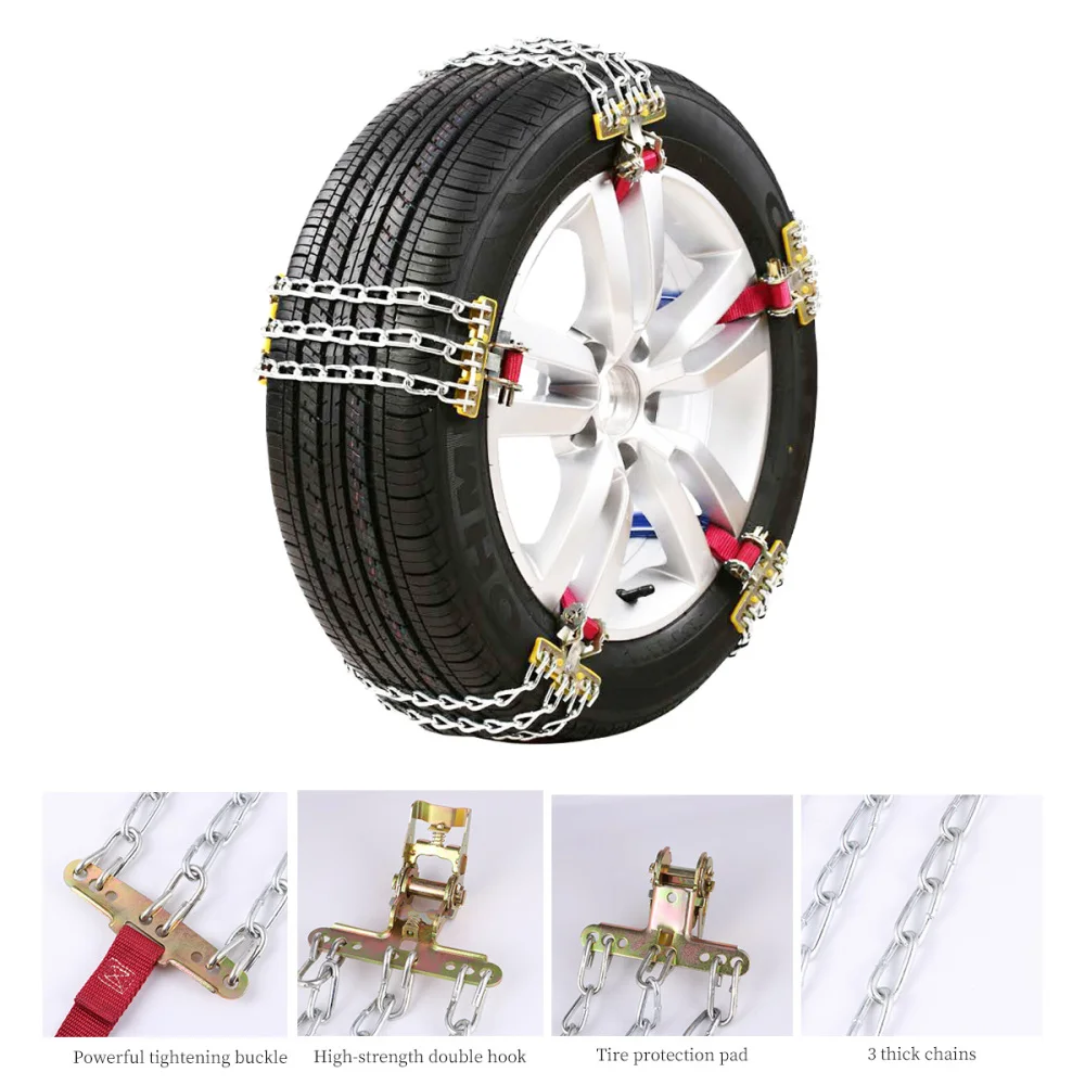 

3 Chains Truck Car Wheels Tyre Tire Snow Chains Winter Anti-skid Wheel Chain