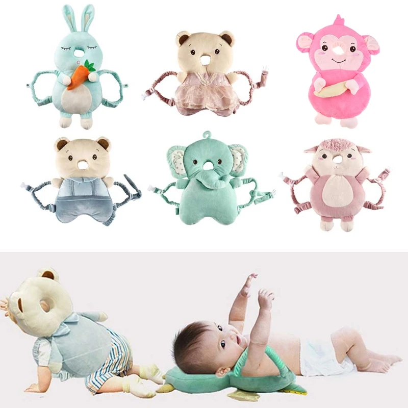 

Newborn Baby Cute Animal Pillow Cartoon Elephant Rabbit Soft Head Protection Safe Cushion Anti-fall Headrest for Infant Crawling