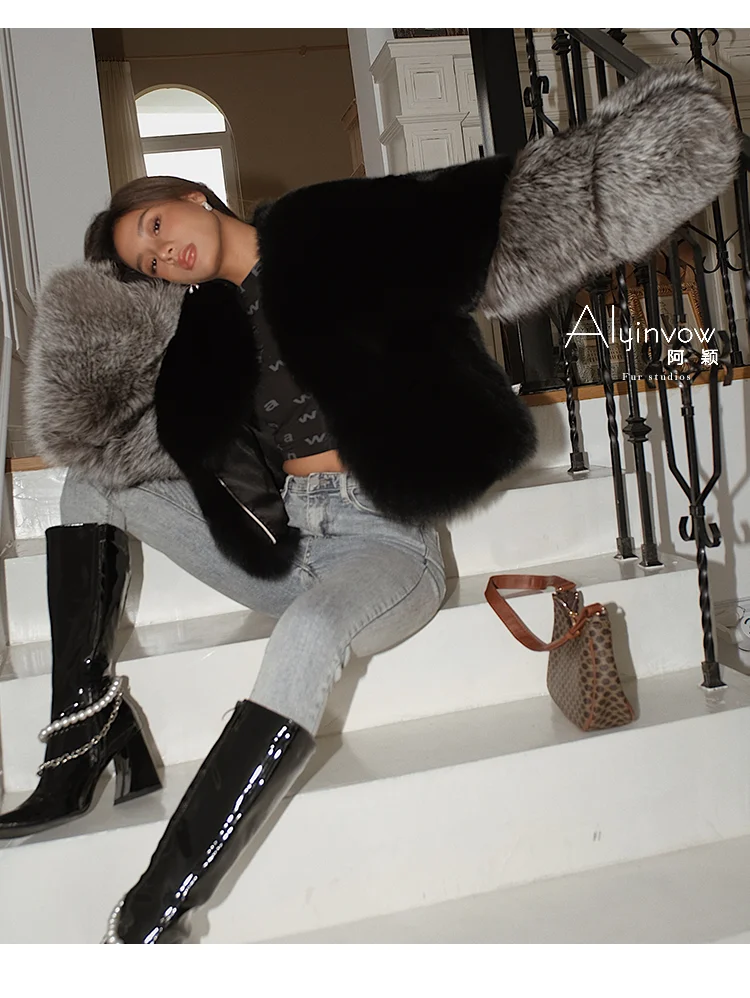 Woman Natural Fur Coats Winter Outwear Thick Warm Fur Overcoats Women Whole Skin Genuine Fox Fur Jackets 2022 Trendy Fur Coat