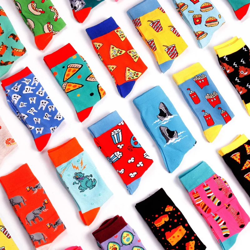 Женские носки японские хлопковые цветные Мультяшные милые забавные