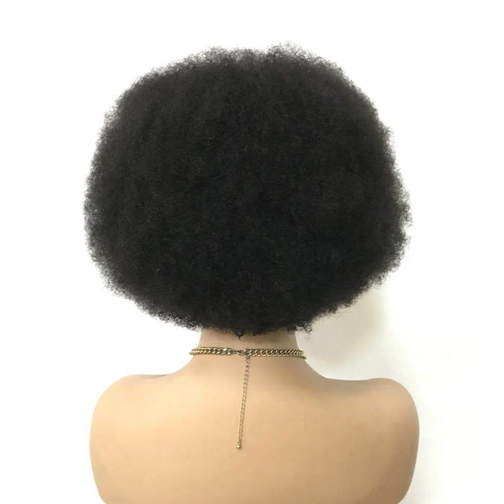 Бразильские волосы Remy машинная работа афро кудрявые вьющиеся боб парик для