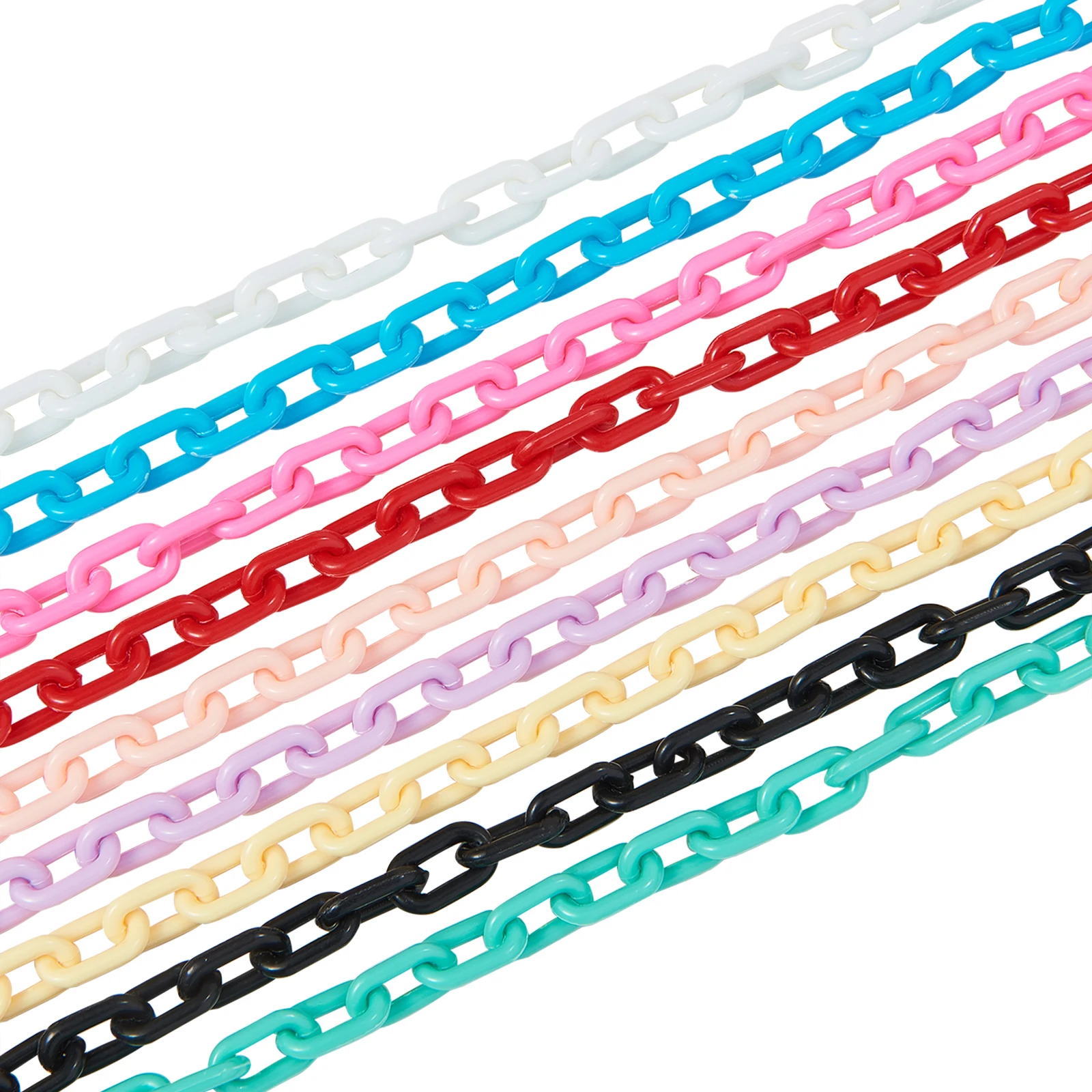 

10 Strands Colorful DIY Chain Plastic Cable Chains Links For Handmade Jewelry Bracelet Necklace Making Findings Accessories
