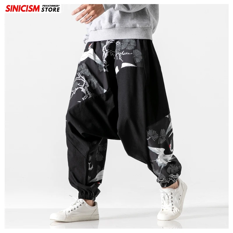 Мужские брюки с принтом Sinicism Store повседневные свободные в китайском стиле 5XL