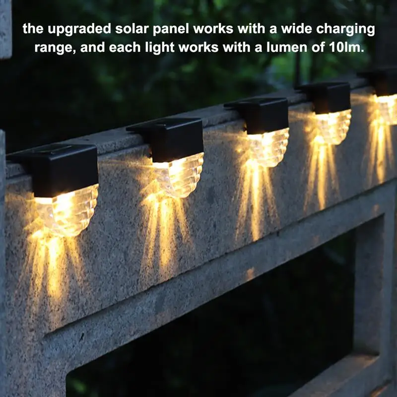 

1/4/6Pcs Solar Deck Light Outdoor Waterproof LED Solar Fence Light for Patio Stairs Yard Garden Step Changing Lighting LED Light