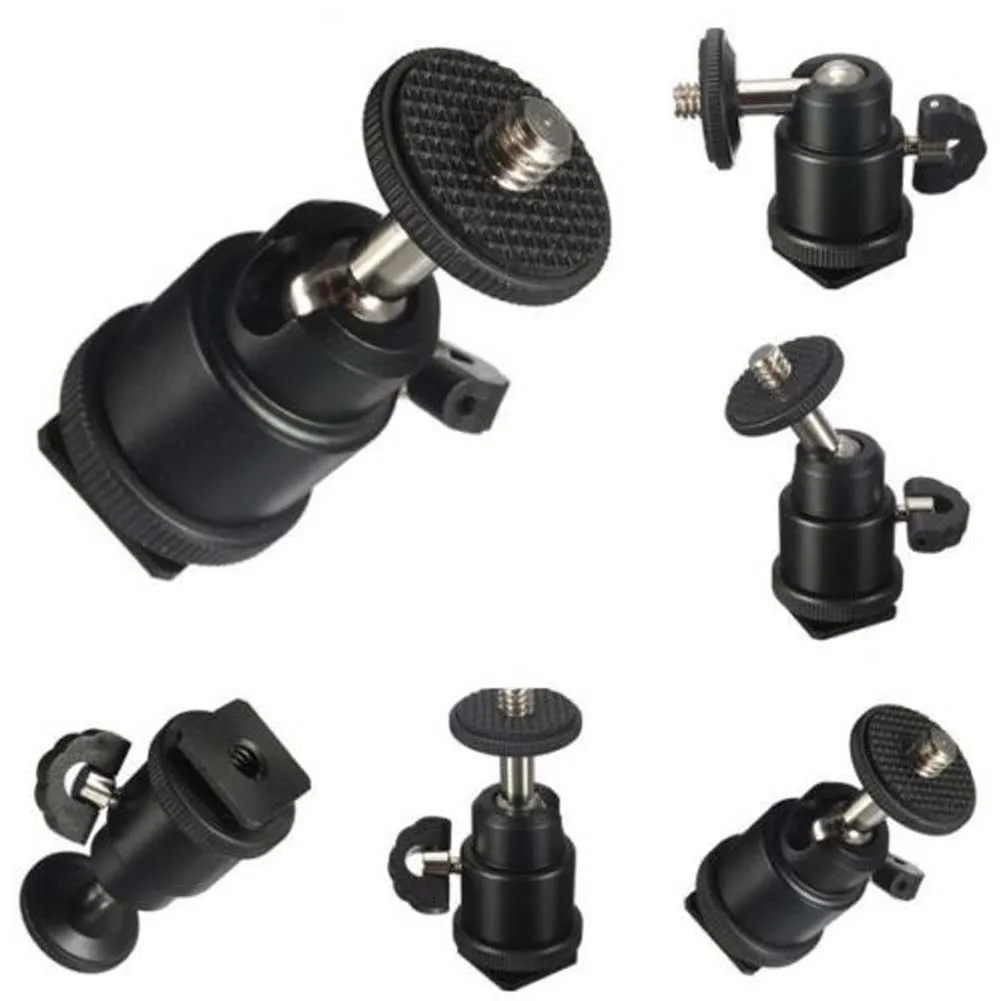 

1/4 Inch Professional Universal Photography Camera Tripod Hot Shoe Adapter Metal Video Monitor Studio Ring Light Ball Head