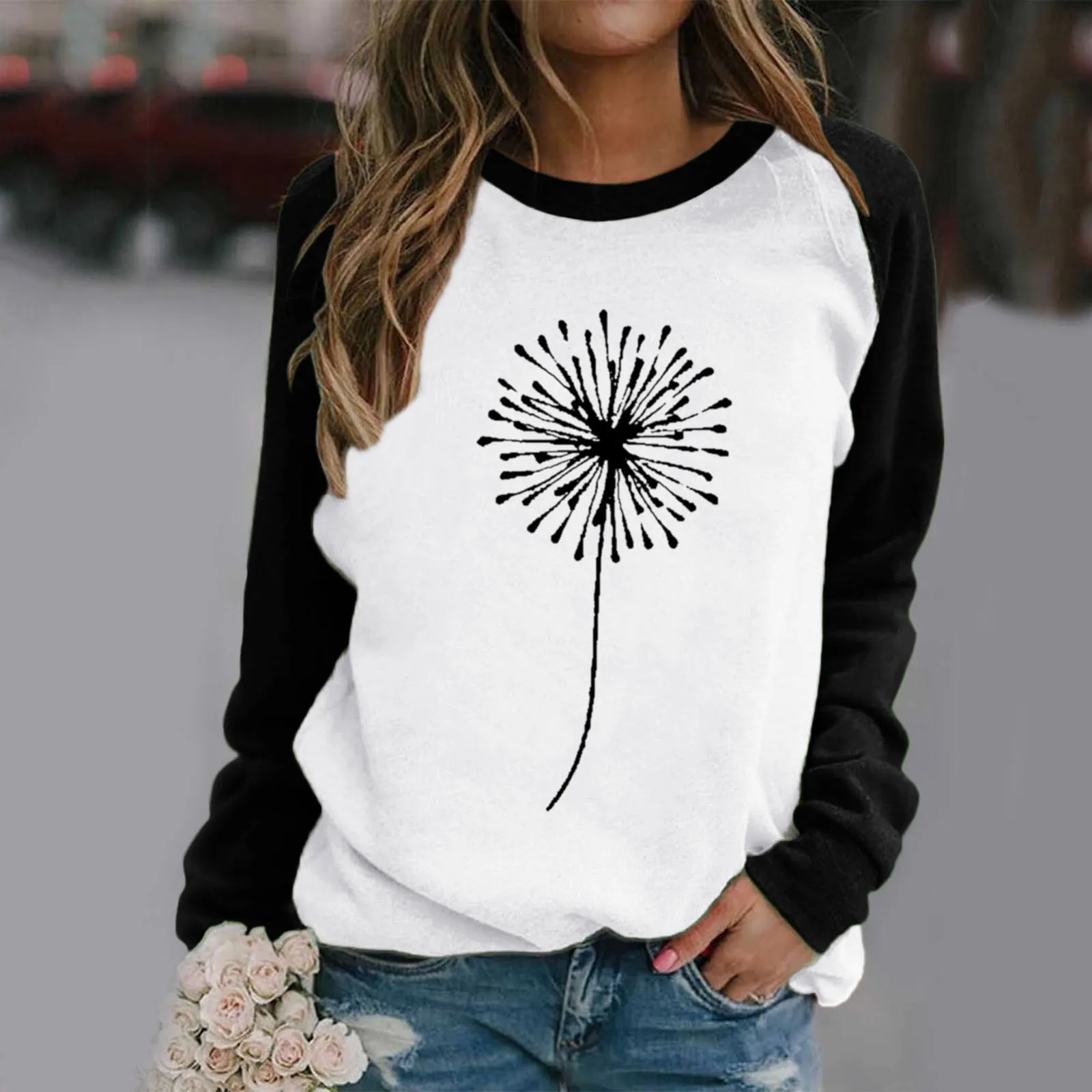 

2021new Women's Print Long-sleeved Sweatshirt Casual Blouse Pullover Moletom Kawaii Y2k Anime Harajuku Толстовка Женская
