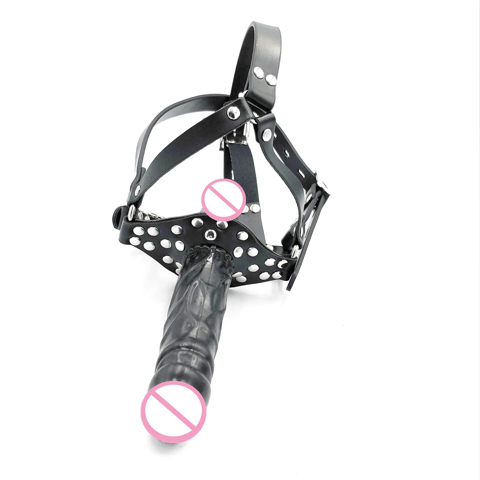 Двусторонний фаллоимитатор кляп страпон голова жгут рот Plug пенис реалистичный