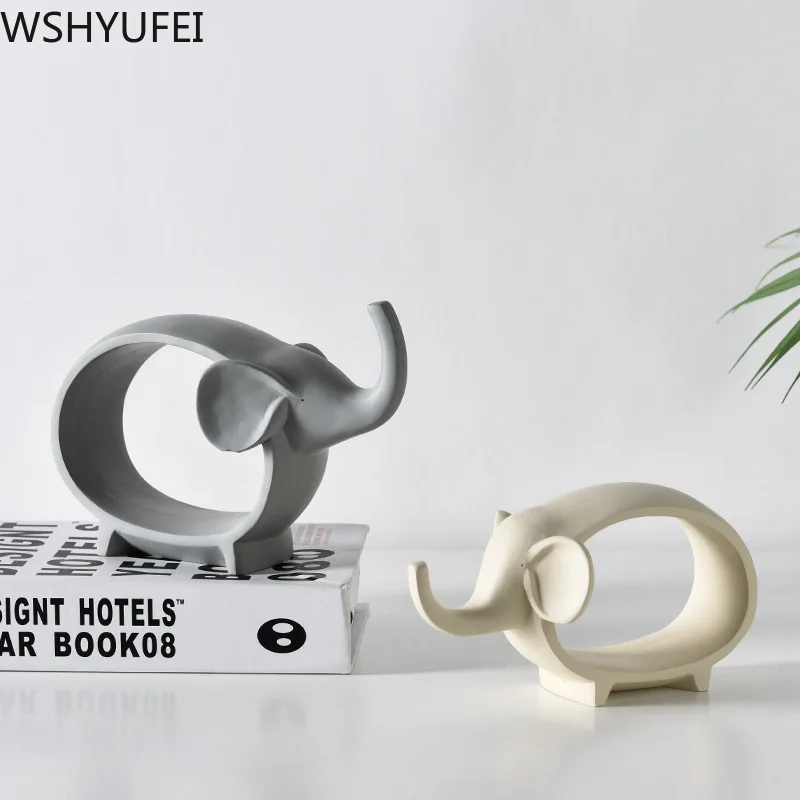 Скандинавские минималистичные изделия из смолы милый слон статуя животных