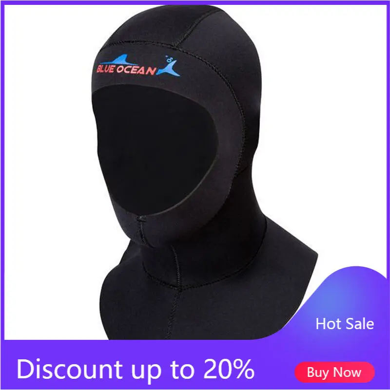 3 мм Неопреновая шапочка для дайвинга с двойным козырьком теплая ныряния черная