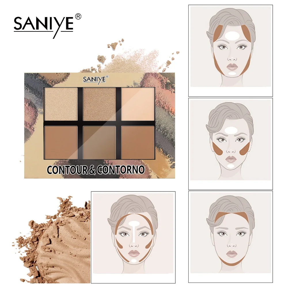 

SANIYE Professional Makeup Concealer Powder Palette Contour Face Make Up Pores Maquiagem Highlighter Facial Foundation Cosmetics