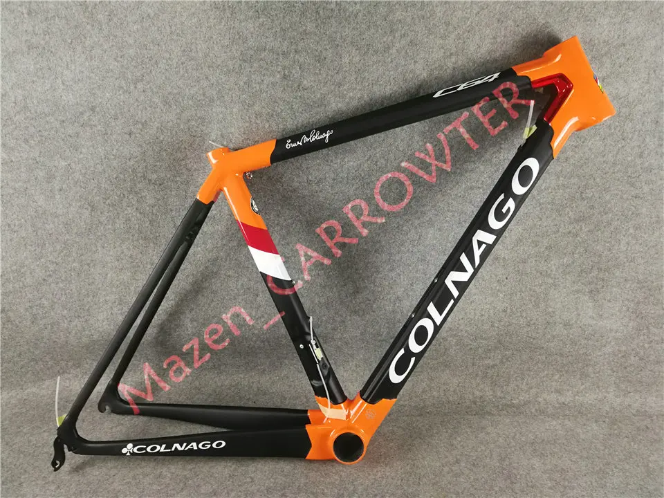 Оранжевый черный T1100 UD матовый-глянцевая Colnago C64 дороги углерода рамы велосипеда комплект с 48/50/52/54/56 см 12 видов цветов для выбора