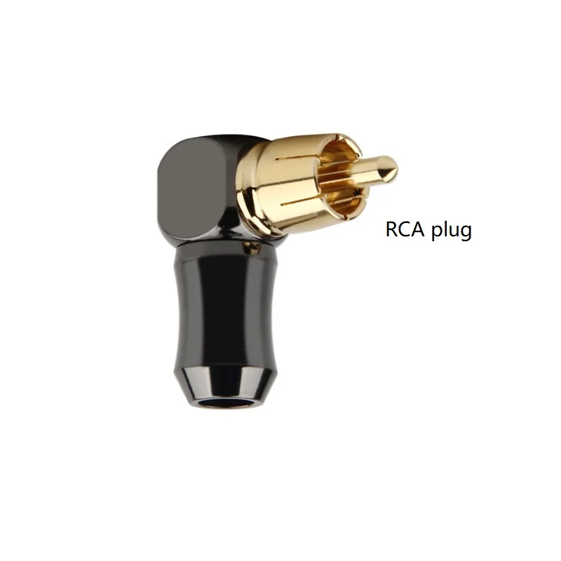

10pcs/lot RCA Male Plug Golden Plated Right Angle RCA Connector Audio Speaker Cable Plug