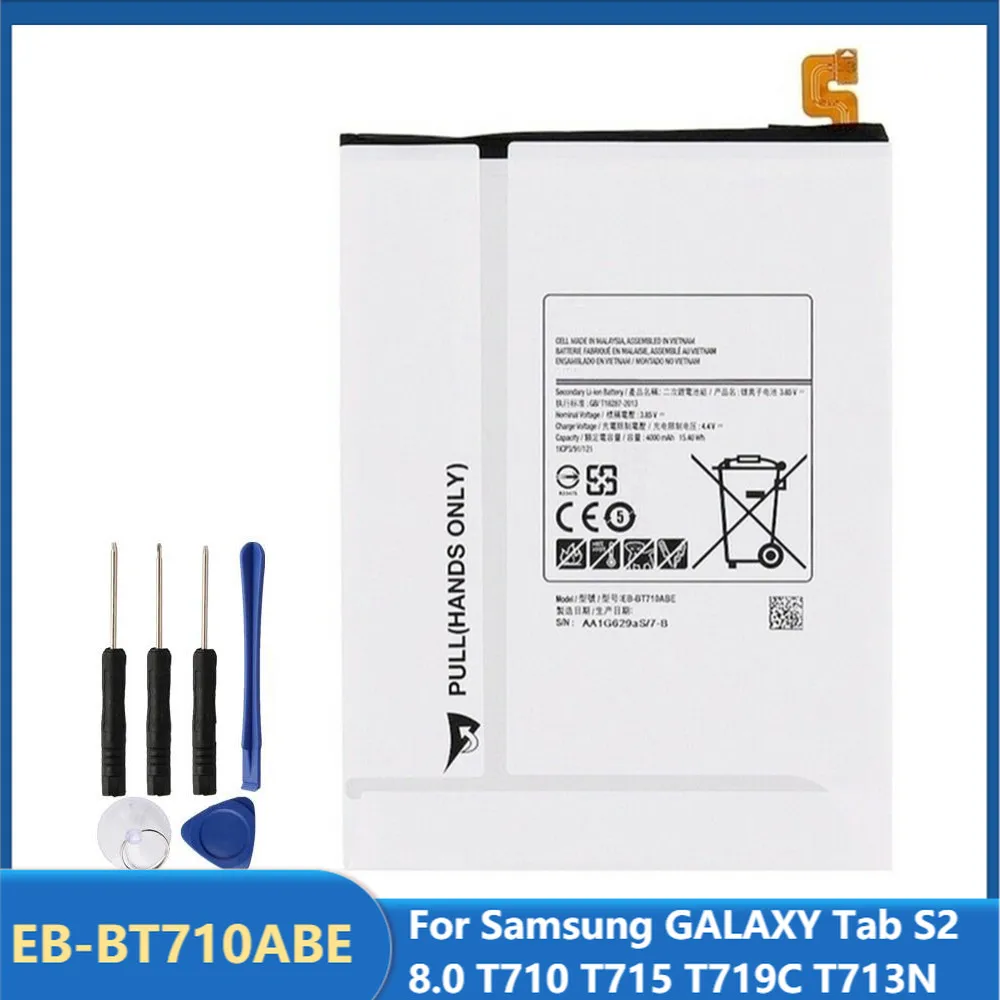 

Original Replacement Tablet Battery EB-BT710ABE For Samsung GALAXY Tab S2 8.0 T710 T715 T719C T713N EB-BT710ABA 4000mAh