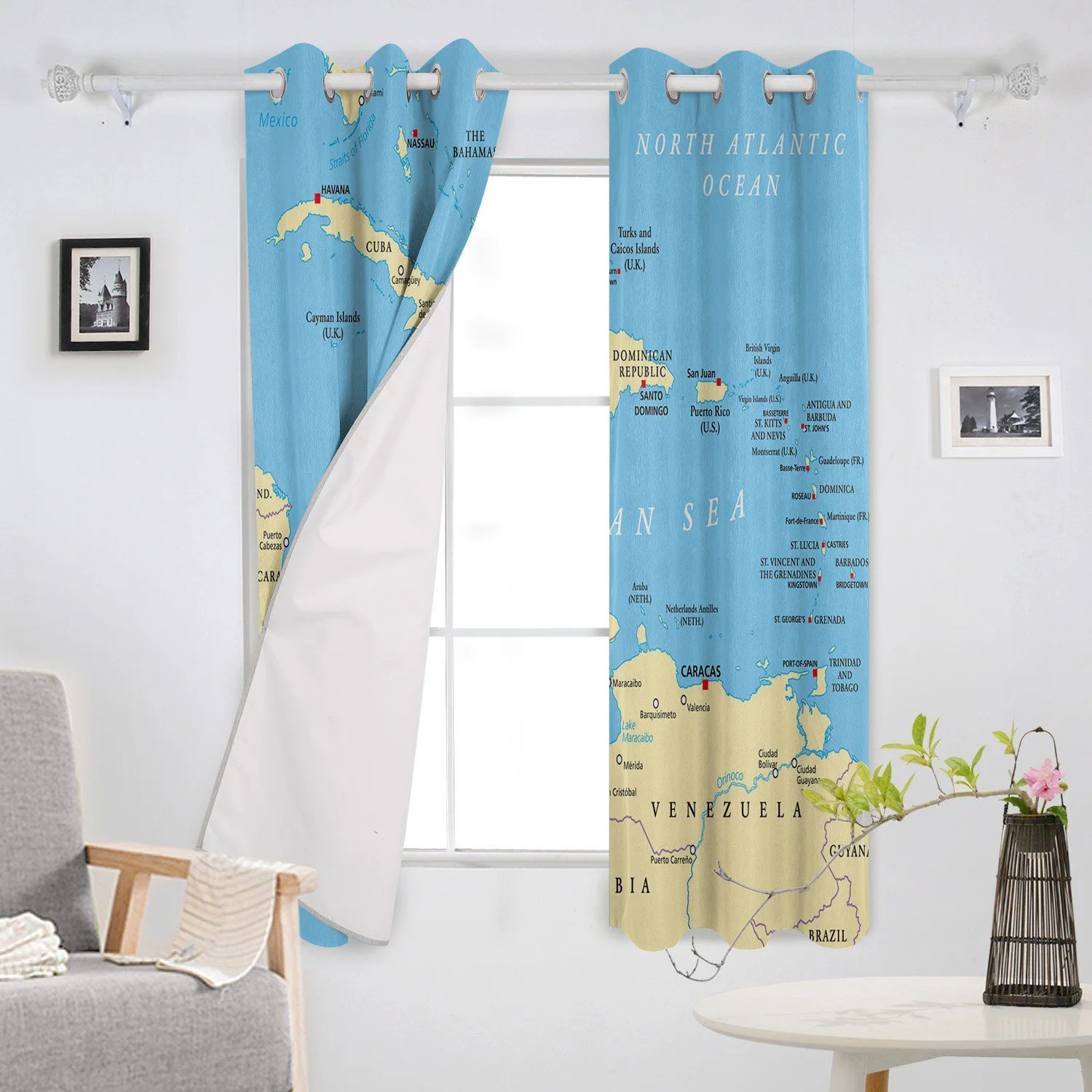Карибская политическая карта оконные шторы гостиная кухня Современный домашний