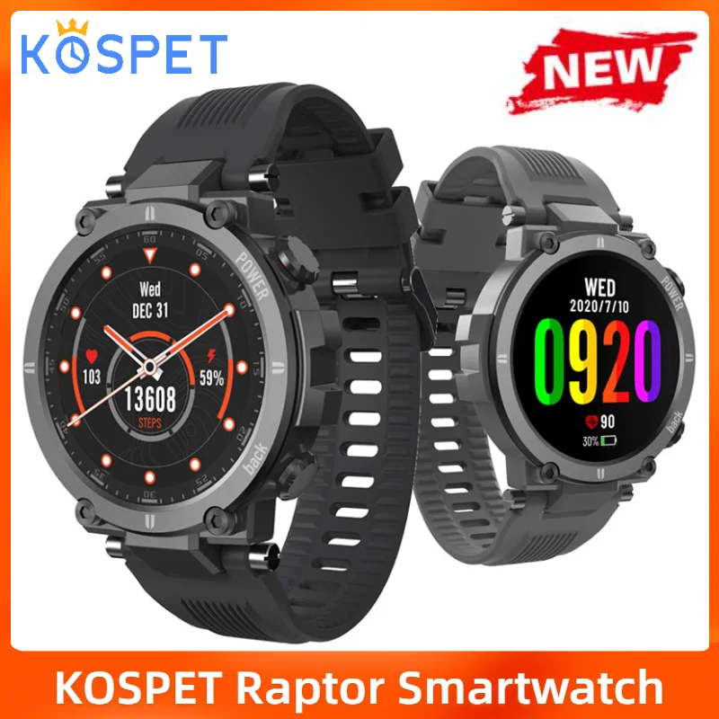 Новый KOSPET Raptor Смарт часы для мужчин 1 3 дюймов IPS сенсорный экран Экран фитнес
