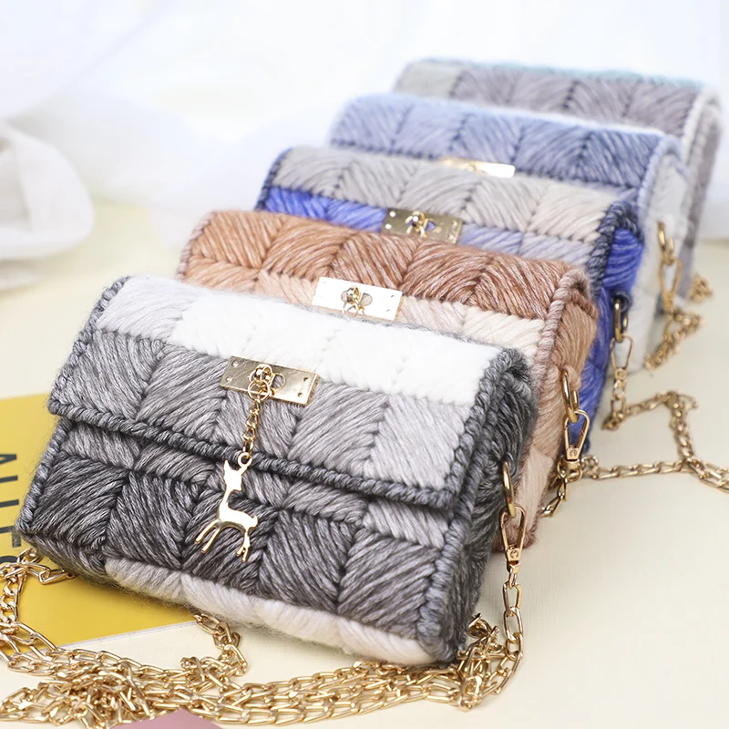 Новинка 2020 шерстяная ручная сумка для хранения декоративная вязания крючком