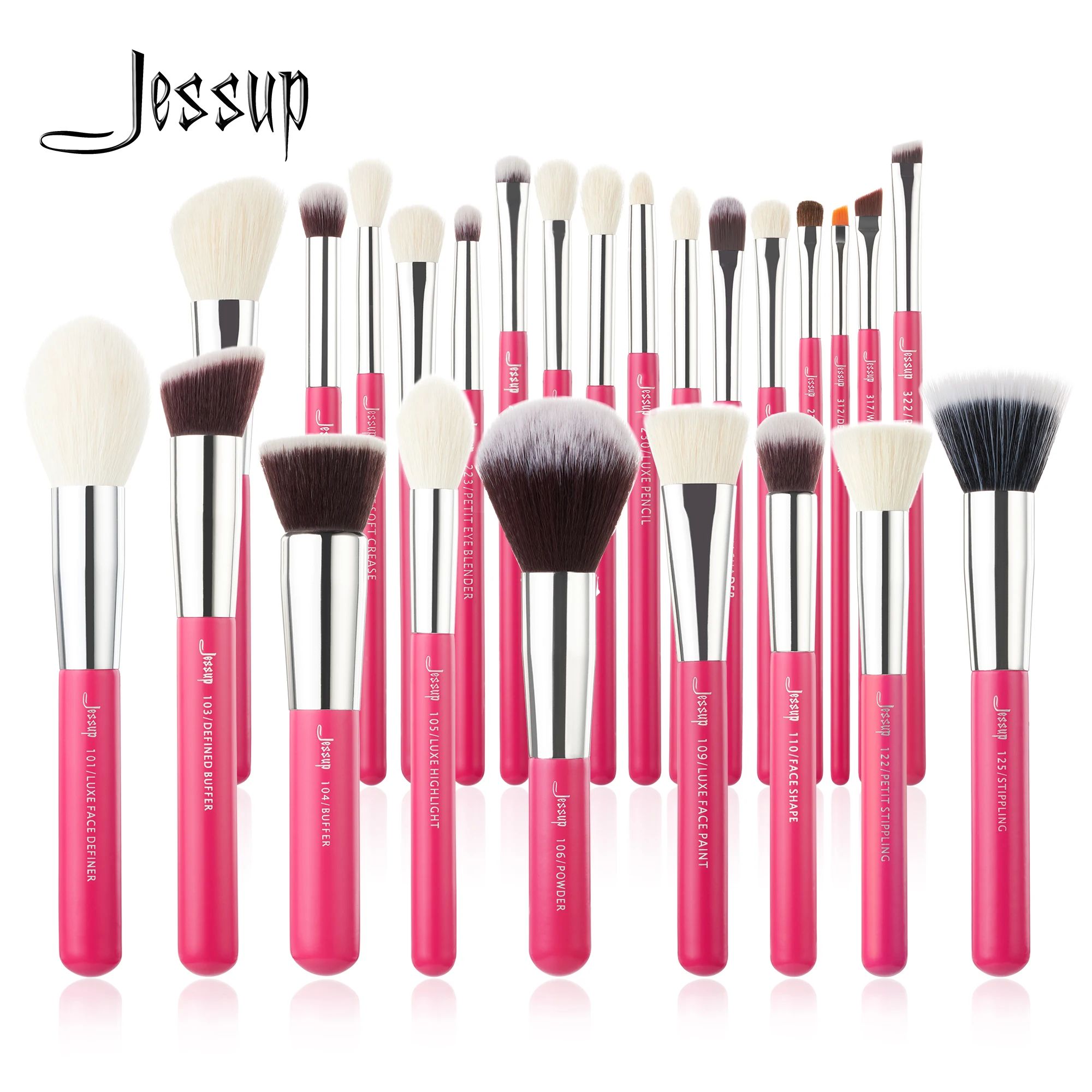 Набор кистей для макияжа Jessup Rose carmin/Silver Beauty Foundation Powder Eyeshadow Make up Brush 6 шт 25