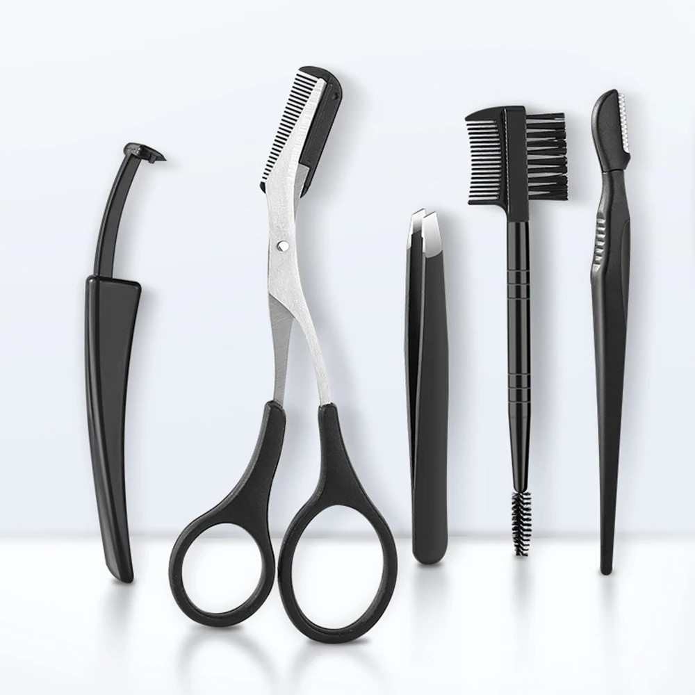 5 шт./компл. набор для обрезки бровей Набор формирования ножницы пинцет и бритва