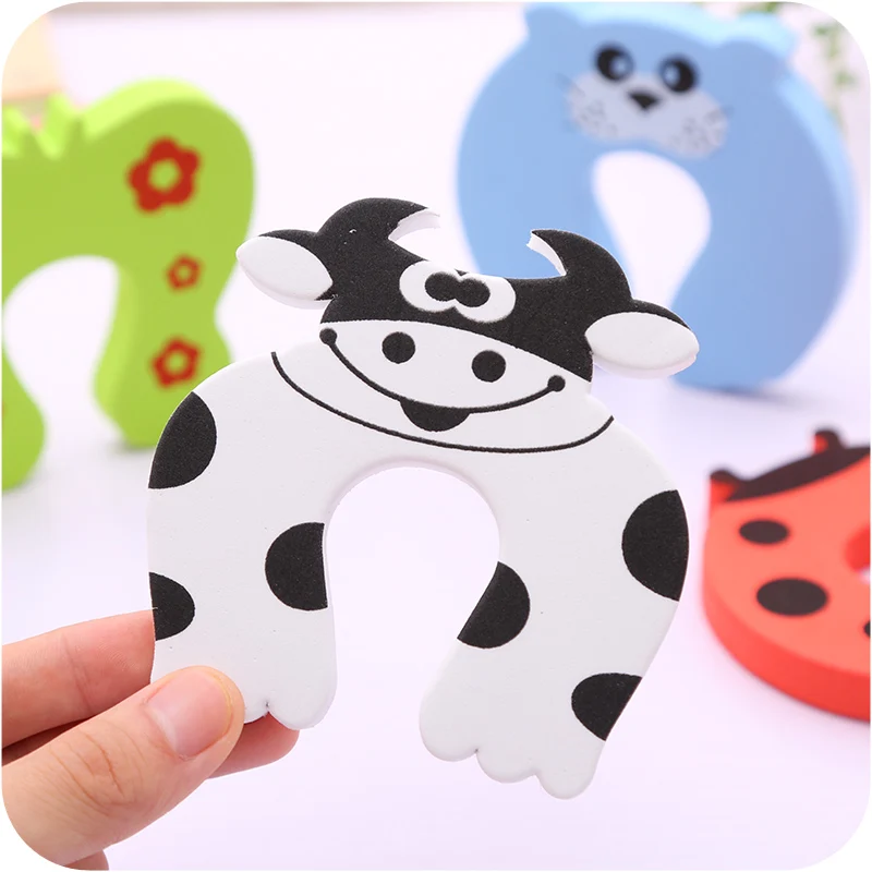 10pcs/ lot) Child safety cartoon door card door stop doors safety products transparent bag softcover YYT198