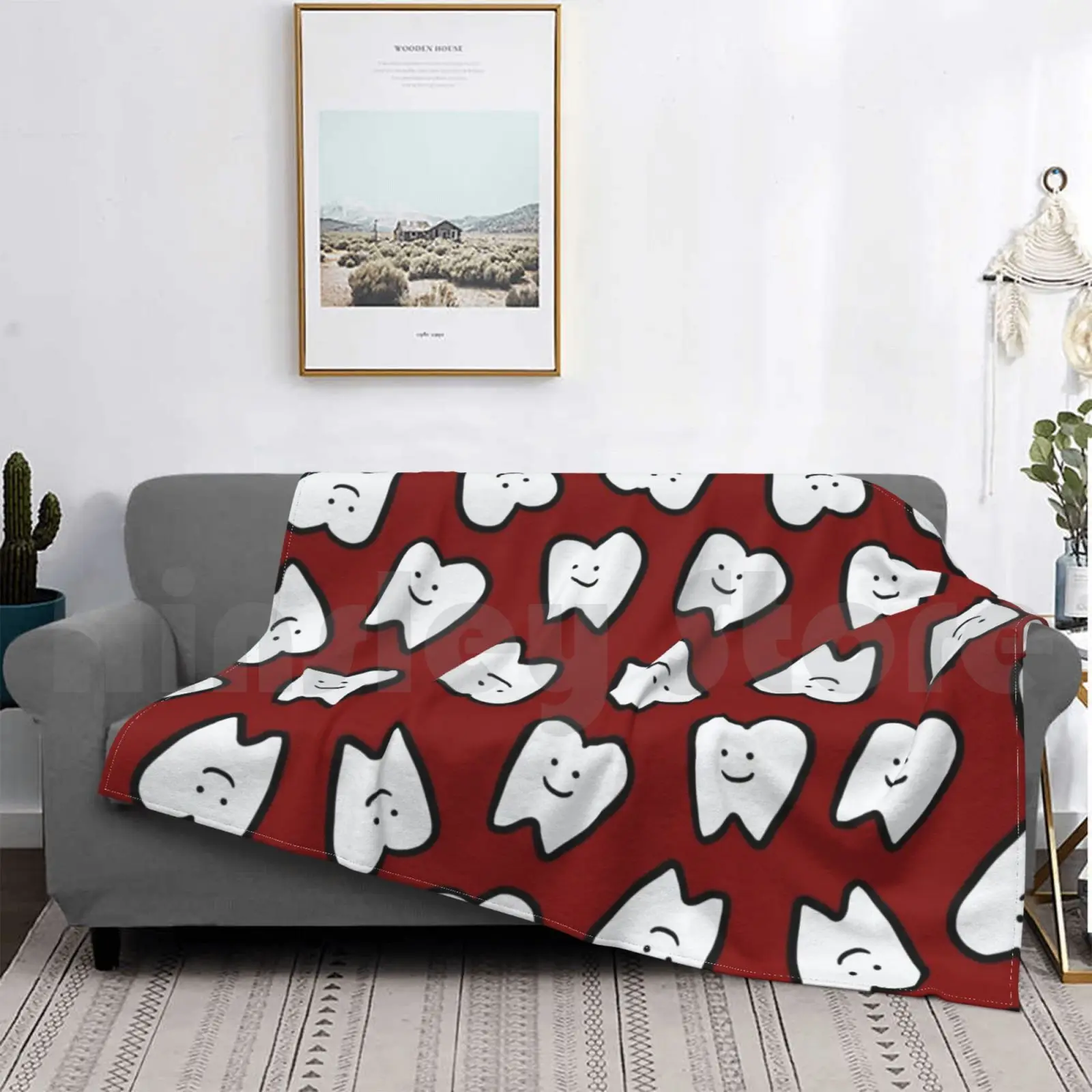 

Happy Tooth Blanket Fashion Custom 2