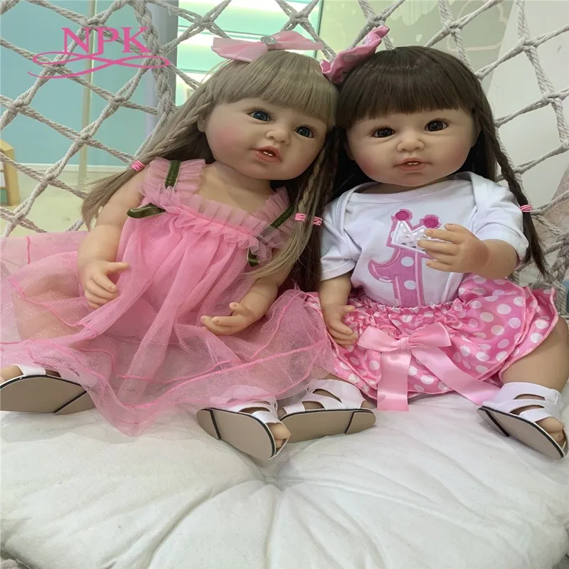 55 см NPK Новое лицо новорожденный малыш принцесса один год возраст с зубами милый