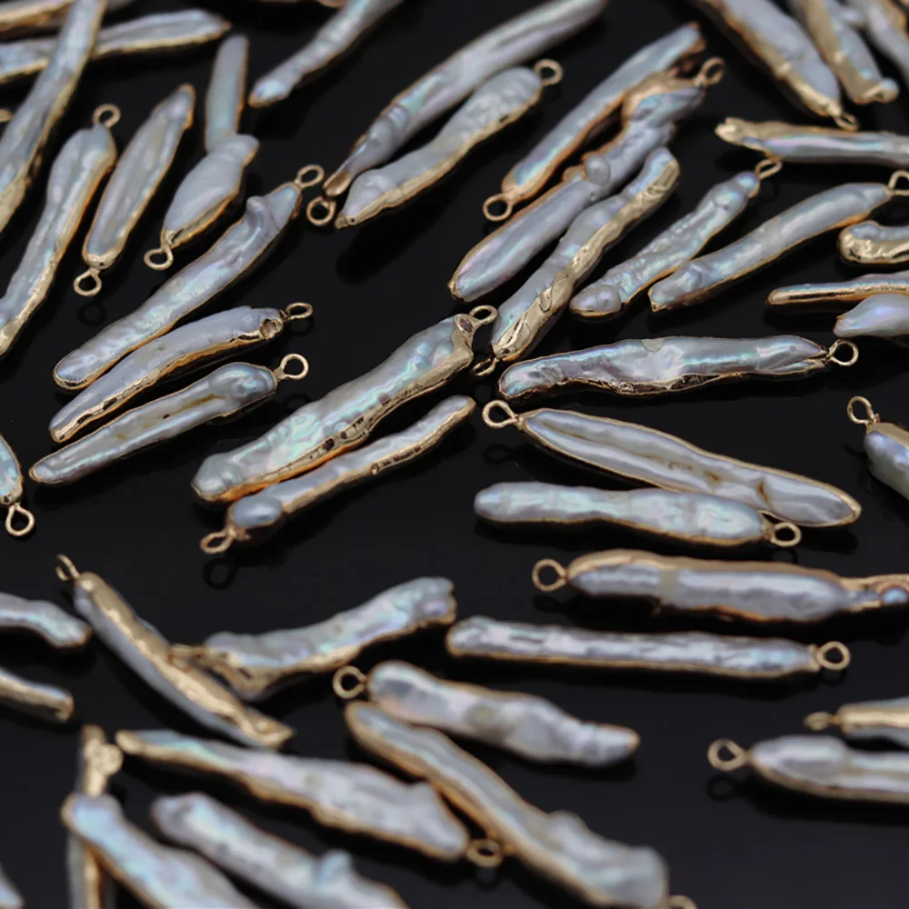 

2021 Best-selling Natural Freshwater Pearl Irregular Trend Pendant for Making DIY Necklace Bracelet Size 7x22-8x35mm Gift 3pcs