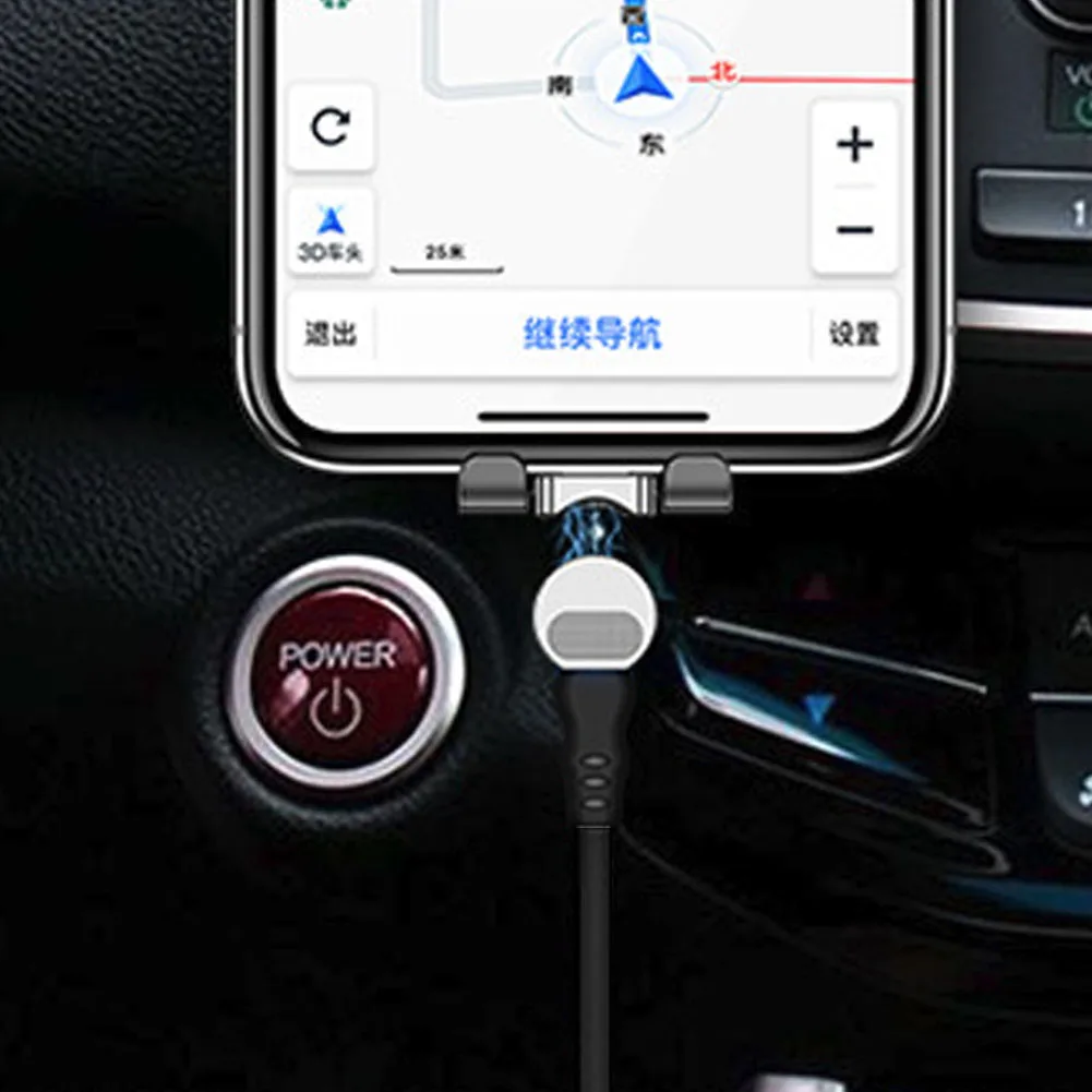Магнитный usb-кабель 5 V/9 V/12 V 180 A зарядный кабель градусов Lightning/type-C/Micro USB порт вращающийся кабель для передачи данных для мобильного телефона