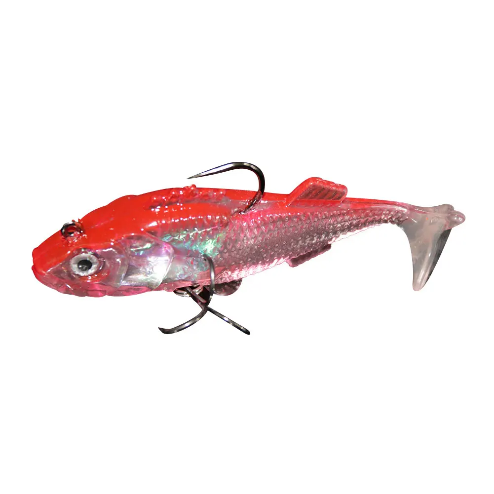

8cm 16g Color Block PVC Artificial Lifelike Luminous Fishing Lure Swim Bait Tackle Crankbait with Hook Fishing Tackle Tool