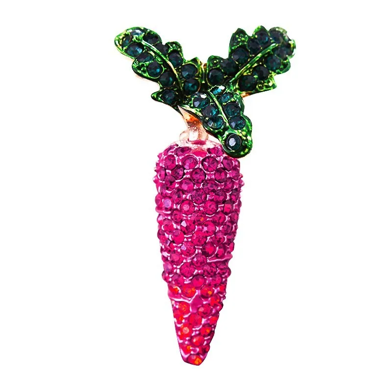 Crystal Fruit Brooches Carrot/ Christmas Tree / Cactus Brooch Pins Jewelry Decoration Scarf Cardigan Pendant Accessories|Булавки и